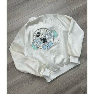 Vintage 80s Walt Disney World Mickey Mouse Varsity Jacket Chalkline Rare - sz M